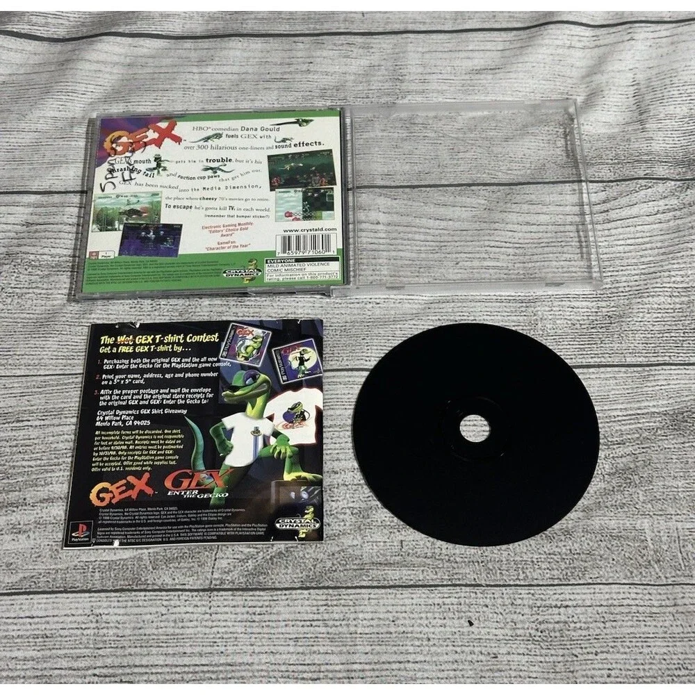 Gex PlayStation 1 PS1 Original Black Label Gex 1 Complete Tested CIB